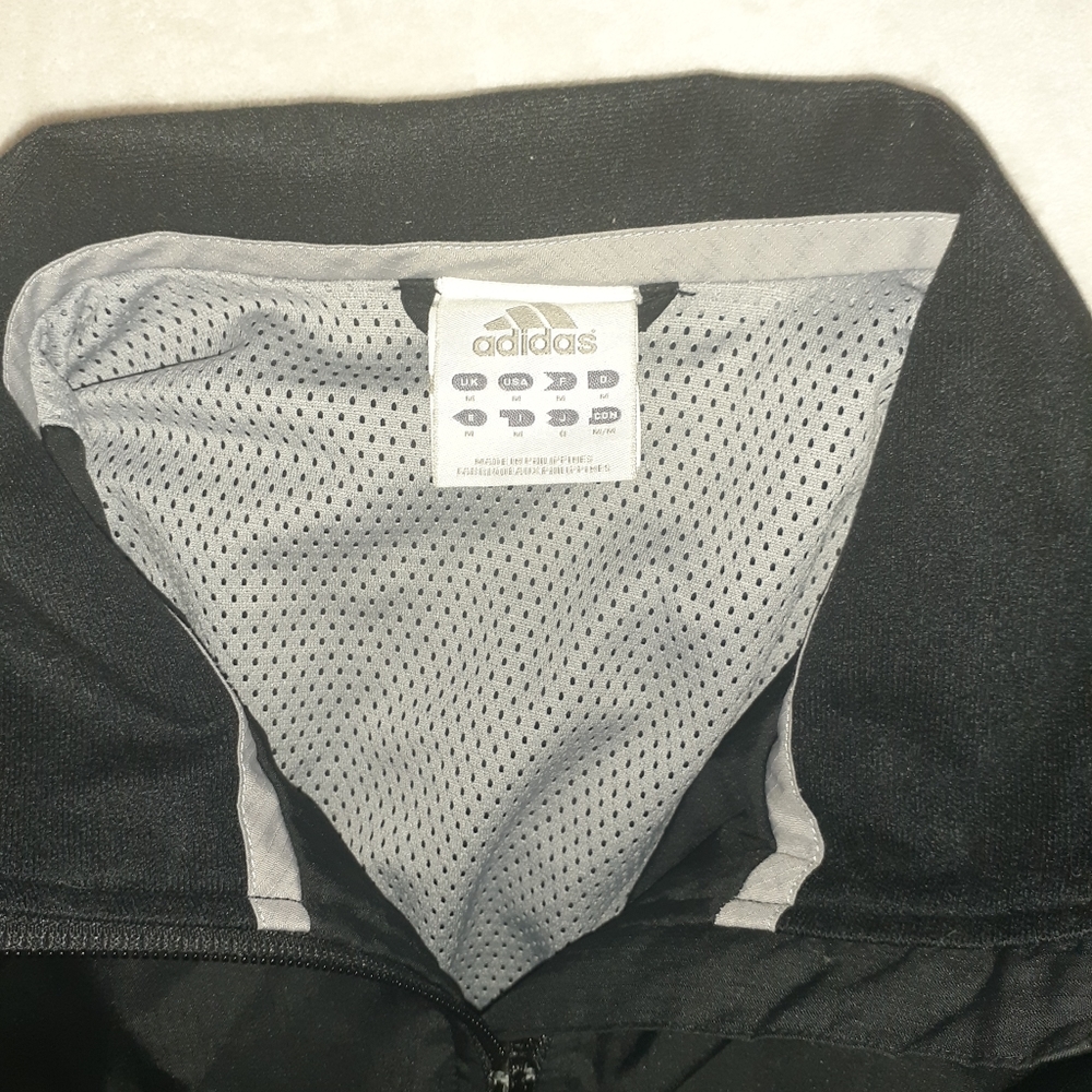 Mens Adidas Windbreaker Jacket Nylon Black Gray Size M - Picture 5 of 8